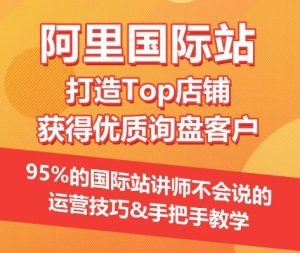 【阿里国际站】打造Top店铺&获得优质询盘客户，​95%的国际站讲师不会说的运营技巧-副业资源站
