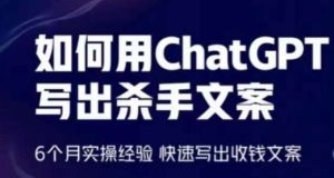 如何用ChatGPT写出杀手文案，6个月实操经验，快速写出收钱文案-副业资源站