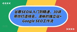 谷歌SEO从入门到精通,30讲带你打造排名,清晰的独立站+Google SEO工作流-副业资源站