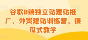谷歌B端独立站建站推广,外贸建站训练营,傻瓜式教学-副业资源站