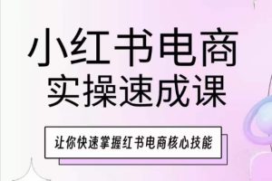 小红书电商实操速成课，让你快速掌握红书电商核心技能-副业资源站