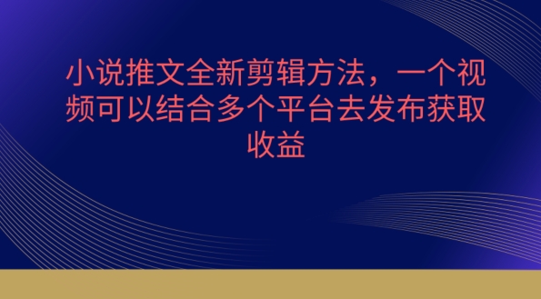 小说推文全新剪辑方法，一个视频可以结合多个平台去发布获取【揭秘】-副业资源站