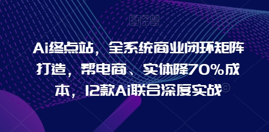 Ai终点站，全系统商业闭环矩阵打造，帮电商、实体降70%成本，12款Ai联合深度实战-副业资源站