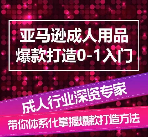 亚马逊成人用品爆款打造0-1入门，系统化讲解亚马逊成人用品爆款打造的流程-副业资源站