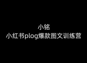 小铭-小红书plog爆款图文训练营，教你从0-1做小红书-副业资源站
