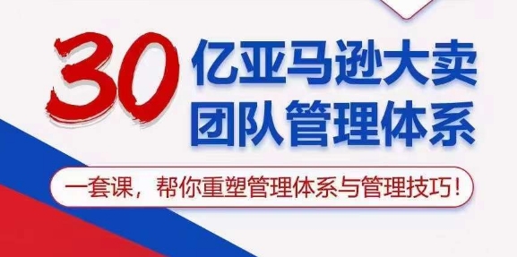 30亿亚马逊大卖团队管理体系，一套课，帮你重塑管理体系与管理技巧-副业资源站