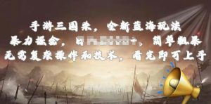 手游三国杀最新蓝海玩法，简单粗暴，无需复杂的操作和技术，看完即可上手【揭秘】-副业资源站