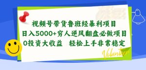 视频号带货鲁班经暴利项目，穷人逆风翻盘必做项目，0投资大收益轻松上手非常稳定【揭秘】-副业资源站