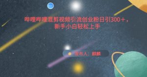 哔哩哔哩混剪视频引流创业粉日引300+，新手小白轻松上手【揭秘】-副业资源站