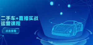 二手车+直播实战运营课程：直播推荐/短视频推荐/千川投放/直播全流程-副业资源站