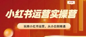 2024小红书运营实操营，​从入门到精通，完成从0~1~100-副业资源站