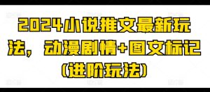 2024小说推文最新玩法，动漫剧情+图文标记(进阶玩法)-副业资源站