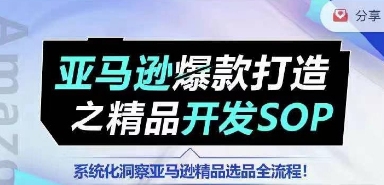 【训练营】亚马逊爆款打造之精品开发SOP，系统化洞察亚马逊精品选品全流程-副业资源站