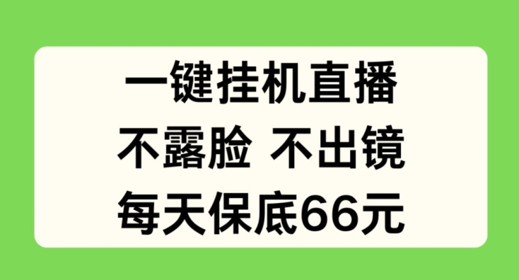 一键挂JI直播，不露脸不出境，每天保底66元【揭秘】-副业资源站