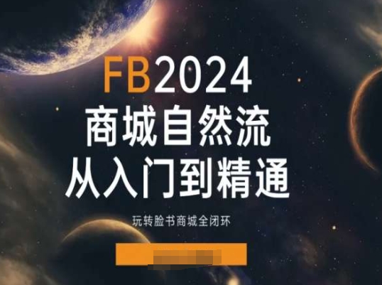 2024Faceboo商城自然流(从入门到精通)，玩转脸书商城全闭环-副业资源站