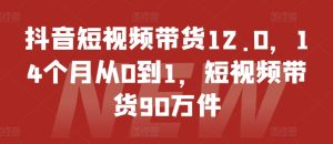 抖音短视频带货12.0,14个月从0到1,短视频带货90万件-副业资源站