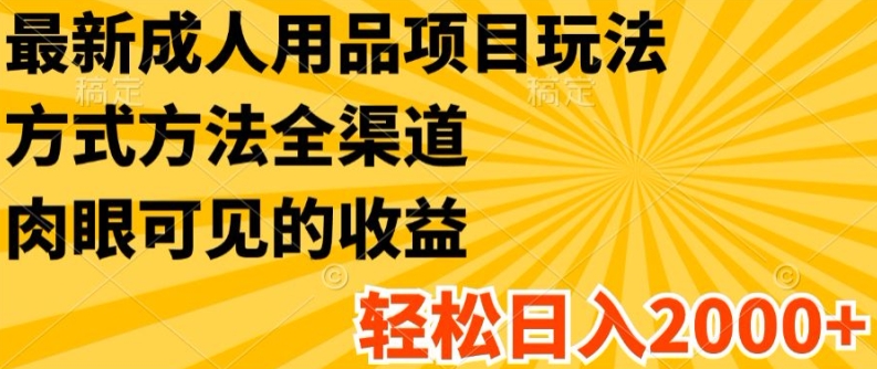 “成人用品副业新风口：全渠道玩法揭秘，上班族兼职日赚2K+”-副业资源站