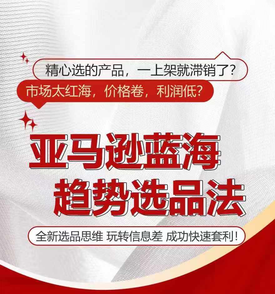 亚马逊蓝海选品秘籍，副业新风口，信息差盈利大法，上班兼职两不误！-副业资源站