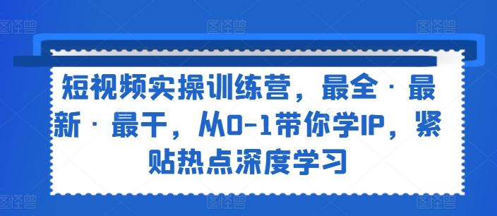 2024短视频IP打造爆单秘籍：副业新风口，边工作边赚，零基础直通变现大师班-副业资源站