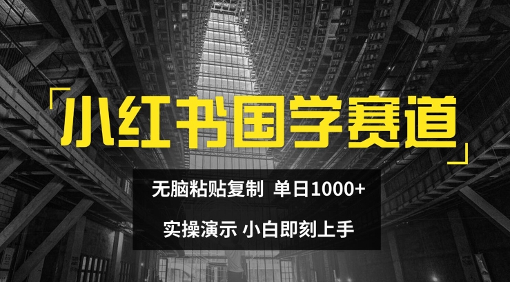 小红书国学爆单秘籍：无脑复制粘贴，日入1K副业，小白秒变高手！-副业资源站