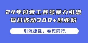 24年抖音工具号暴力引流，每日被动300+创业粉，创业粉捷径，卷死同行【揭秘】-副业资源站