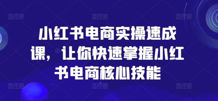 小红书电商实战秘籍：一键解锁核心技能，速成盈利高手-副业资源站