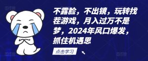 2024年找茬游戏新风口:不露脸月赚过万,揭秘轻松躺赚秘籍-副业资源站
