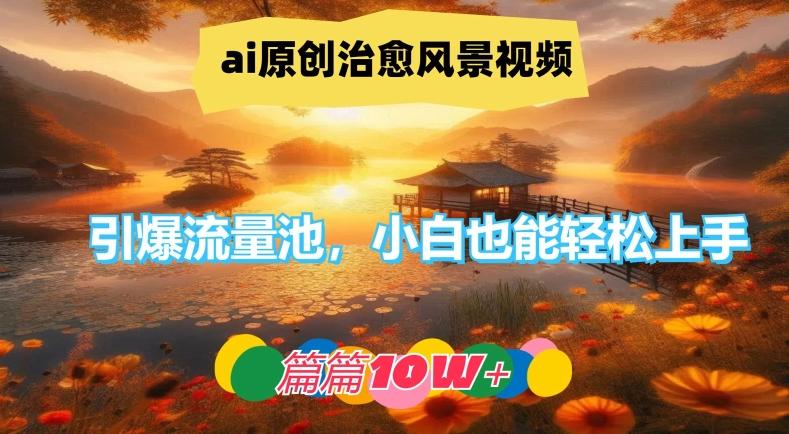 AI风景视频原创神器，小白秒变流量王，篇篇爆款10W+秘籍大公开-副业资源站