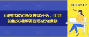 揭秘小说推文神级改头术,一键引爆你的视频爆款之路-副业资源站