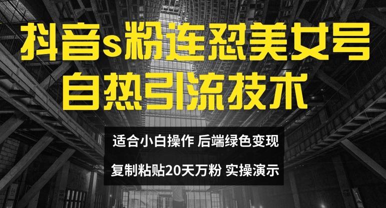 抖音速涨粉秘籍：美女号自热引流技术，20天破万粉，实名制绕过法，矩阵复制爆红策略-副业资源站