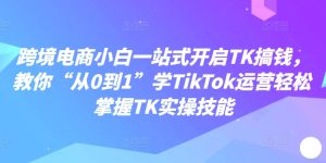 跨境电商小白一站式开启TK搞钱,教你“从0到1”学TikTok运营轻松掌握TK实操技能-副业资源站