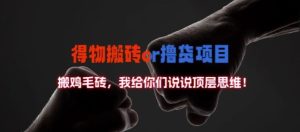 得物搬砖撸货项目?掰下数据，我给你们说说顶层思维【揭秘】-副业资源站