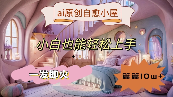 ai原创治愈小屋，小白也能轻松上手，一发即火，篇篇10w+【揭秘】-副业资源站