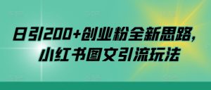 日引200+创业粉全新思路,小红书图文引流玩法【揭秘】-副业资源站