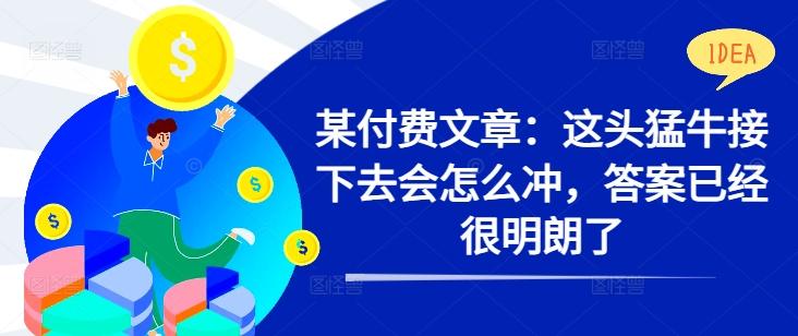 某付费文章：这头猛牛接下去会怎么冲，答案已经很明朗了 !-副业资源站