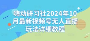 嗨动研习社2024年10月最新视频号无人直播玩法详细教程-副业资源站
