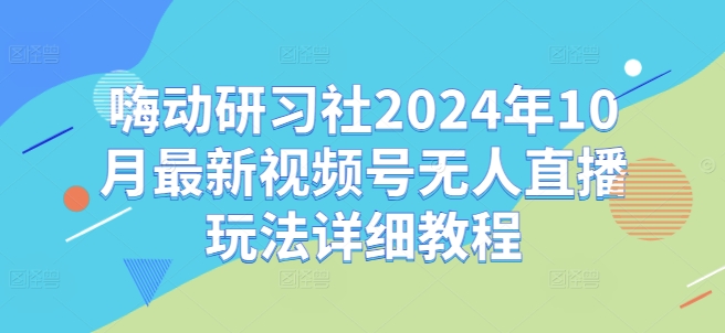 嗨动研习社2024年10月最新视频号无人直播玩法详细教程-副业资源站