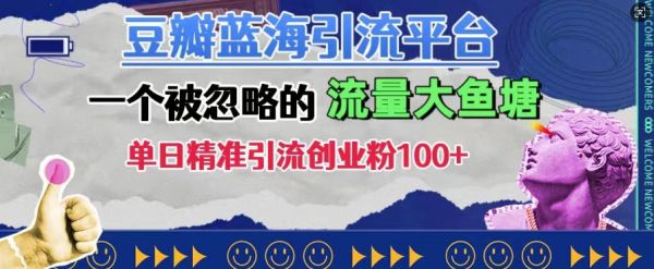 豆瓣蓝海引流平台，一个被忽略的流量大鱼塘，单日精准引流创业粉100+-副业资源站