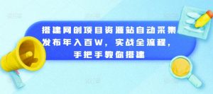搭建网创项目资源站自动采集发布年入百W,实战全流程,手把手教你搭建【揭秘】-副业资源站