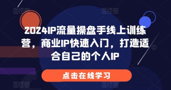 2024IP流量操盘手线上训练营，商业IP快速入门，打造适合自己的个人IP-副业资源站