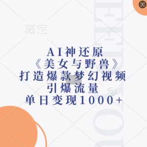AI神还原《美女与野兽》,打造爆款梦幻视频,引爆流量,单日变现1k-副业资源站