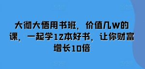 大彻大悟用书班，价值几W的课，一起学12本好书，让你财富增长10倍-副业资源站