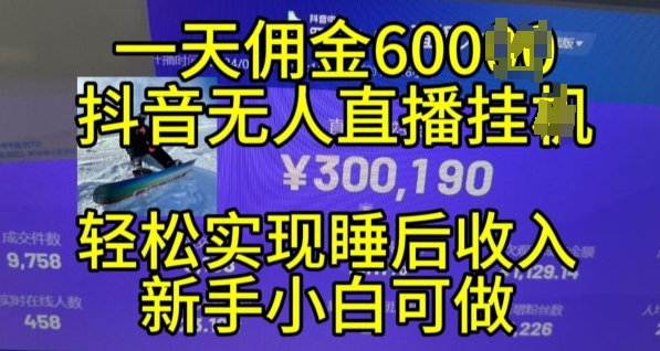 2024年11月抖音无人直播带货挂JI，小白的梦想之路，全天24小时收益不间断实现真正管道收益【揭秘】-副业资源站