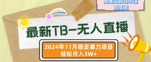 【最新TB-无人直播】11月最新，打造你的日不落直播间，轻松月入过W【揭秘】-副业资源站