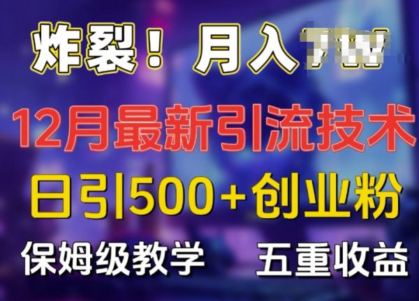 炸裂!揭秘12月最新日引流500+精准创业粉，多重收益保姆级教学-副业资源站