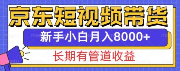 京东短视频带货新玩法，长期管道收益，新手也能月入8000+-副业资源站