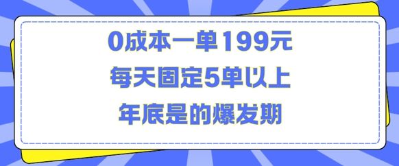 人人都需要的东西0成本一单199元每天固定5单以上年底是的爆发期【揭秘】-副业资源站