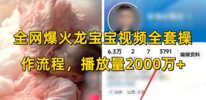 全网爆火龙宝宝视频全套操作流程，播放量2000万+-副业资源站