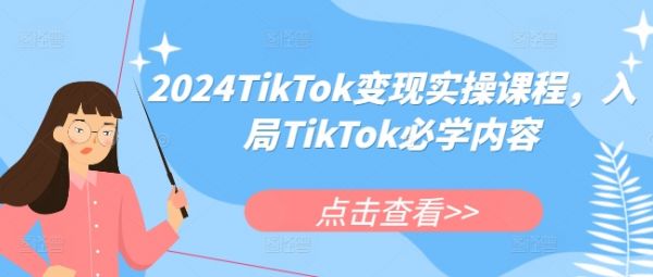 2024TikTok变现实操课程，入局TikTok必学内容-副业资源站