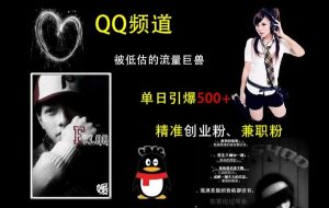 QQ频道:被低估的流量巨兽,单日引爆500+精准创业粉、兼职粉的引流秘籍-副业资源站